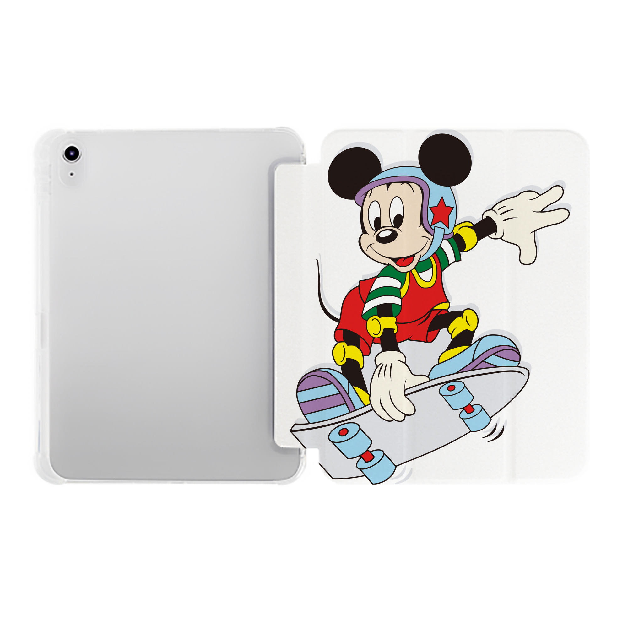 （画像用） ミッキーマウス Mickey Mouse IPad ケース ペン収納付き 三つ折りスタンド PUレザー×シリコン 対応機種9.5/10.5/10.9インチ
